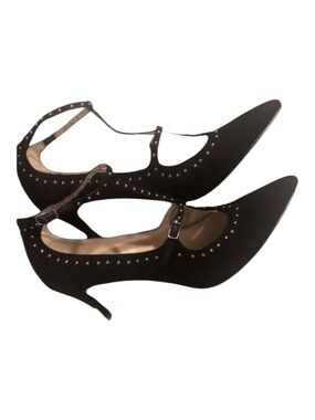 MARC FISHER UNITED 3 DOUBLE STRAP HEELS BLACK SIZE 7.5 NEW IN BOX